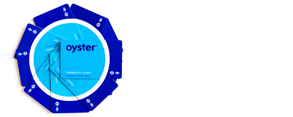 Circle of TfL Oyster cards