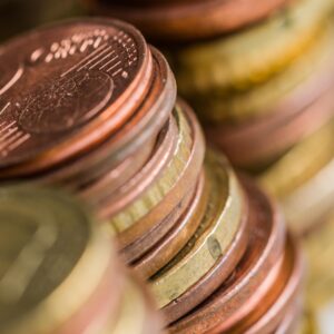 euro coins closeup