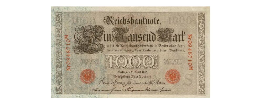 1000 mark Reichsbanknote 1910