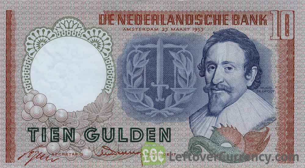 10 Dutch Guilders banknote (Hugo de Groot)