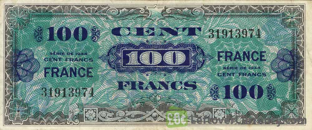 100 French Francs banknote (Allied Military Currency 1944)