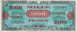 1000 French Francs banknote (Allied Military Currency 1944)