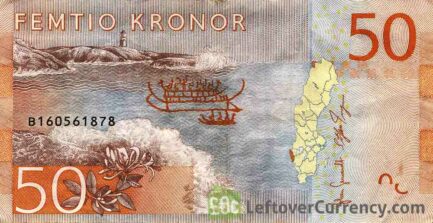 50 Swedish Kronor banknote (Evert Taube) reverse accepted for exchange