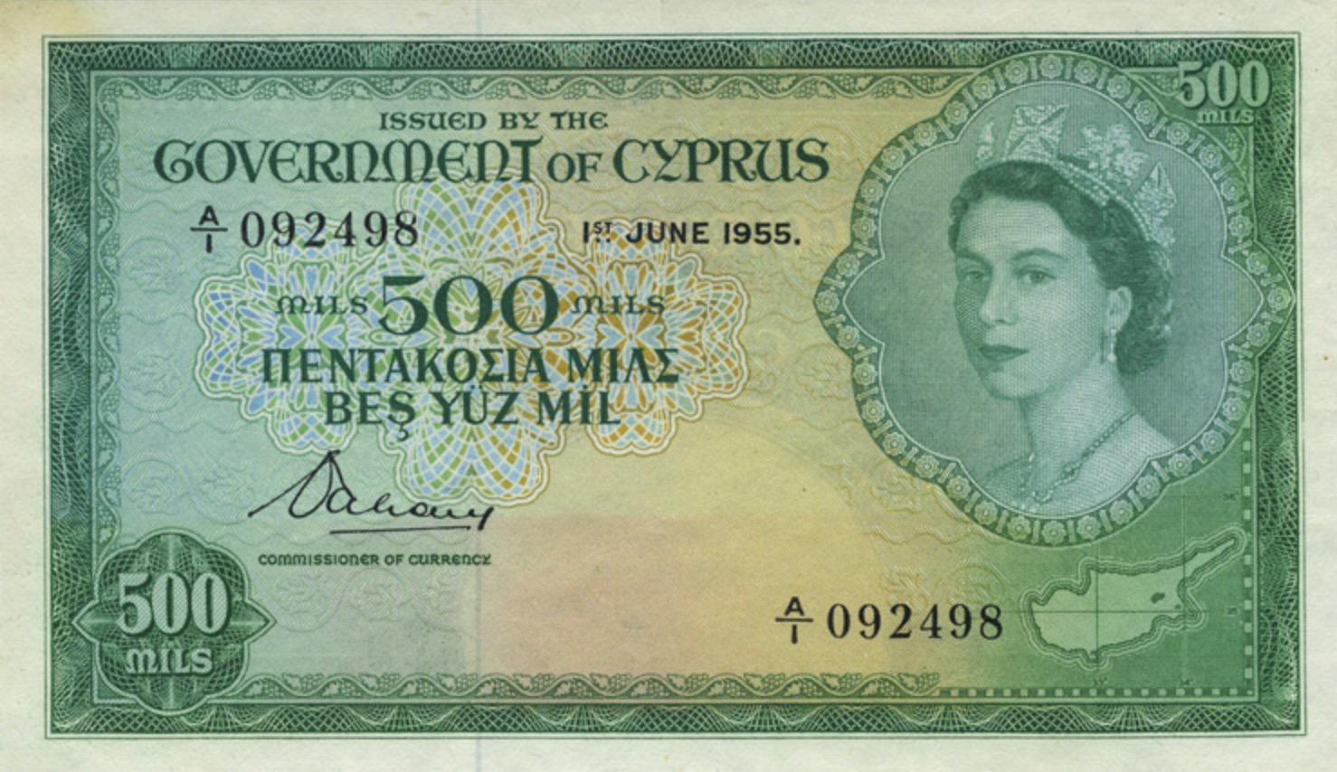 500 Mils banknote (Government of Cyprus)