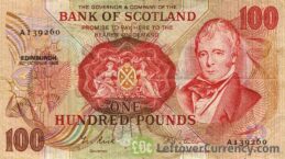 Bank of Scotland 100 Pounds banknote (1970-1994 series)