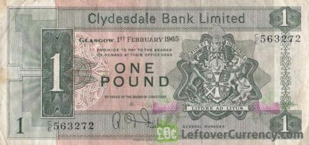 Clydesdale Bank 1 Pound banknote (1963-1964 series)