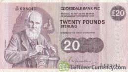Clydesdale Bank 20 Pounds banknote (1982-1990 series)