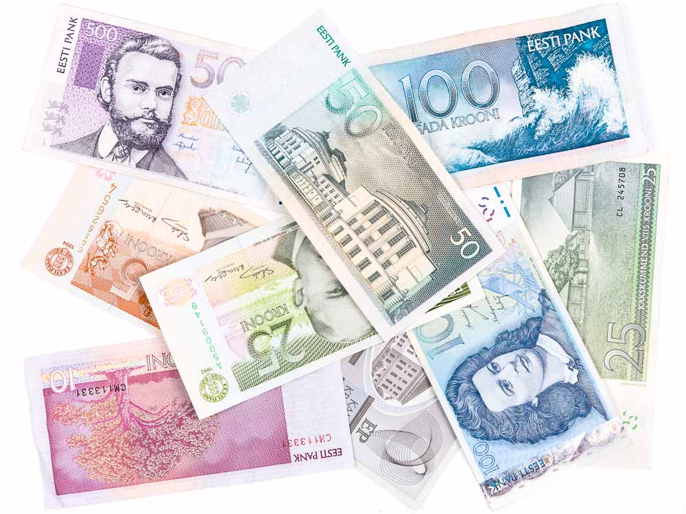 Estonian Kroon banknotes