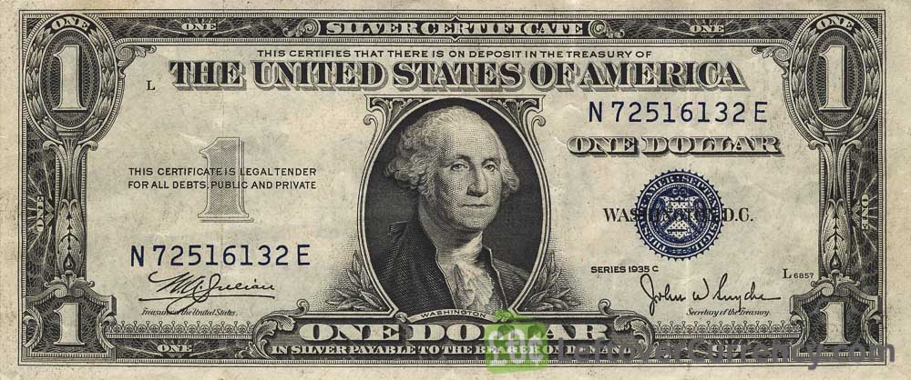 One Dollar Silver Certificate blue seal