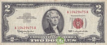 Two Dollars United States note red seal