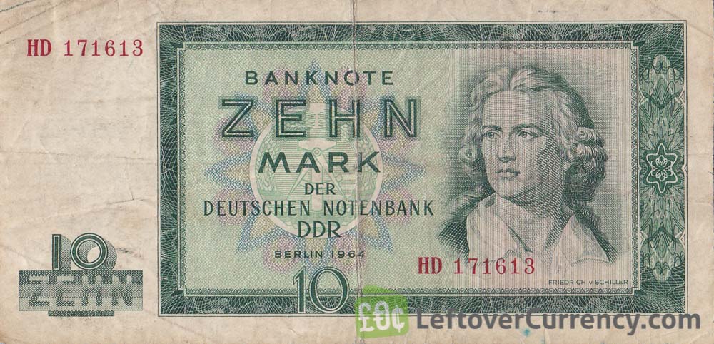 10 DDR Mark banknote (Friedrich von Schiller)