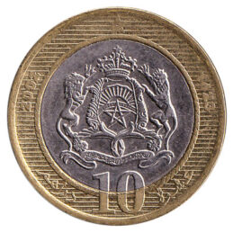 10 Dirhams coin Morocco (2002)