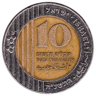 10 Israeli new Shekels coin