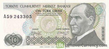 10 Turkish Lira banknote (7th emission group 1970)