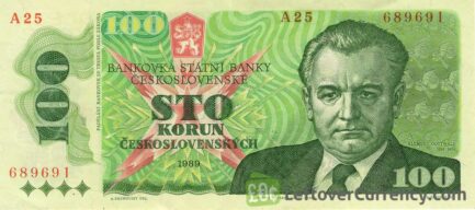 100 Czechoslovak Korun banknote 1989 (Klement Gottwald)