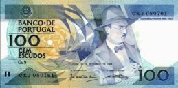 100 Portuguese Escudos banknote (Pessoa)