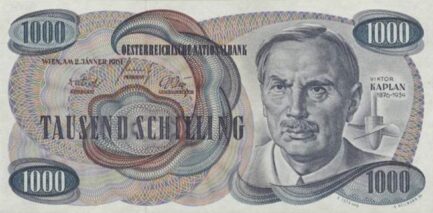 1000 Austrian Schilling banknote (Viktor Kaplan)