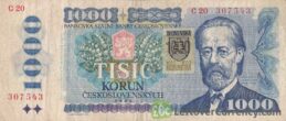 1000 Czechoslovak Korun banknote 1985 (Bedrich Smetana)
