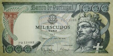 1000 Portuguese Escudos banknote (Dom Diniz)