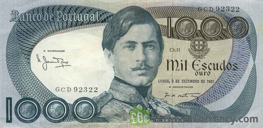 1000 Portuguese Escudos banknote (Dom Pedro V)