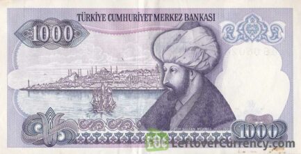 1000 Turkish Old Lira banknote (7th emission group 1970)