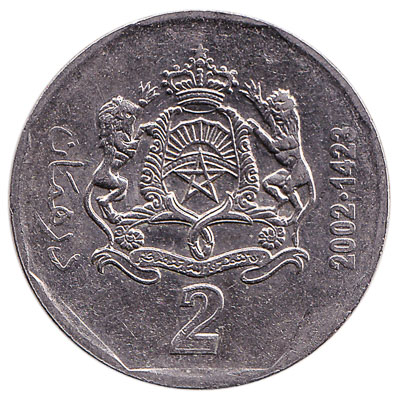 2 Dirhams coin Morocco (2002)