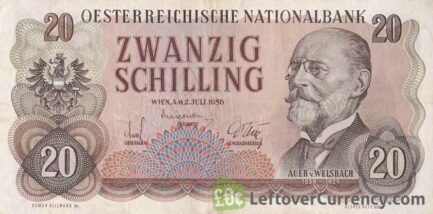 20 Austrian Schilling banknote (Carl Auer von Welsbach)