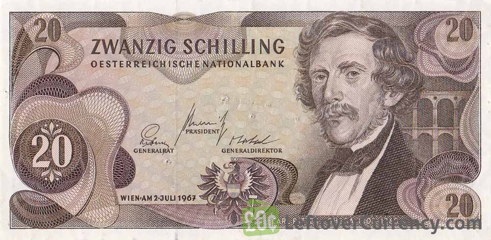 20 Austrian Schilling banknote (Carl von Ghega)