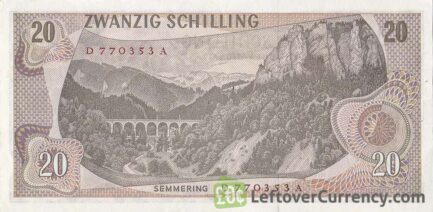 20 Austrian Schilling banknote (Carl von Ghega)