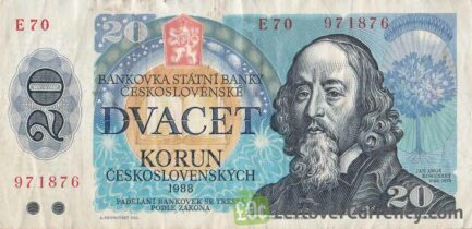 20 Czechoslovak Korun banknote 1988 (Jan Ámos Komensky)