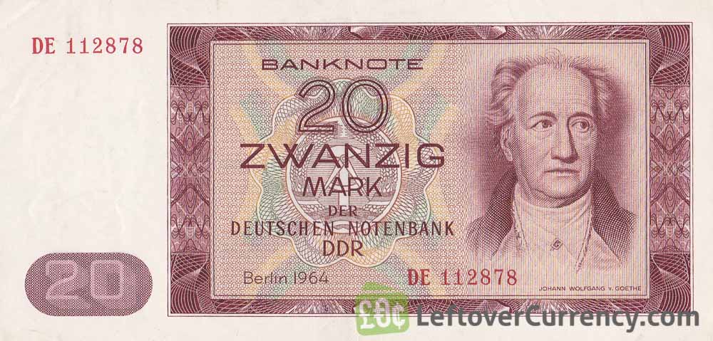 20 DDR Mark banknote (Goethe 1964)