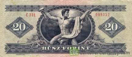 20 Hungarian Forints banknote (Gyorgy Dozsa)