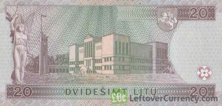20 Litu banknote Lithuania (1993) reverse accepted for exchange