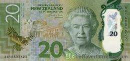 20 New Zealand Dollars banknote series 2015 obverse