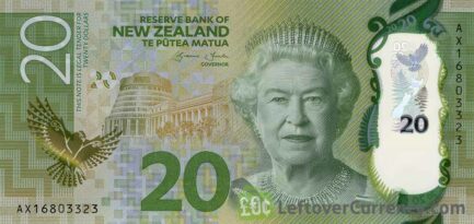 20 New Zealand Dollars banknote series 2015 obverse