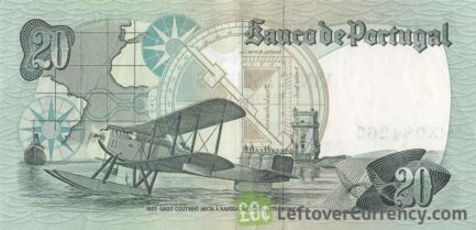 20 Portuguese Escudos banknote (Admiral Gago Coutinho)