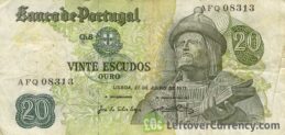 20 Portuguese Escudos banknote (Garcia de Orta)