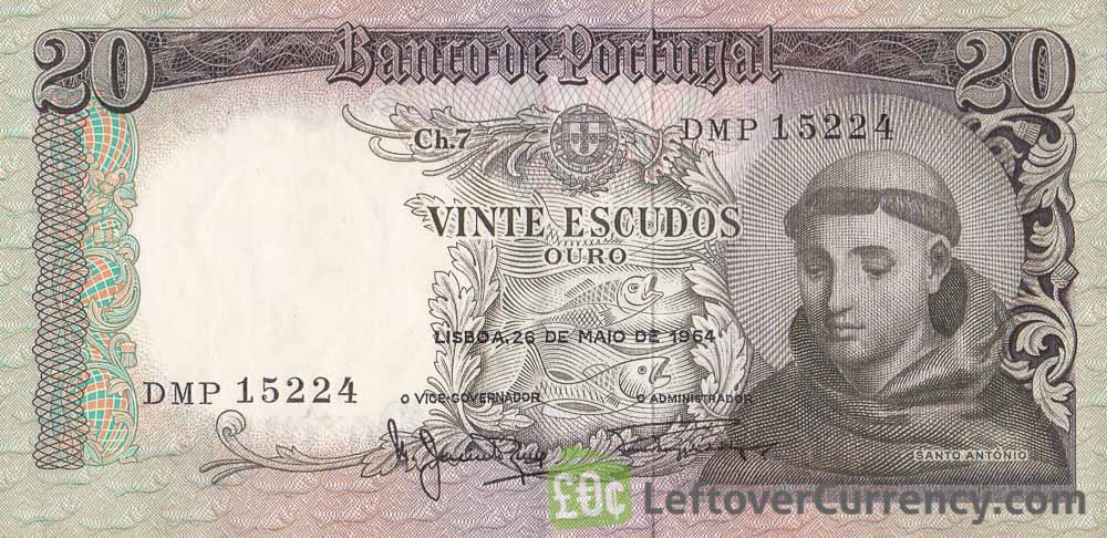 20 Portuguese Escudos banknote (Santo António)