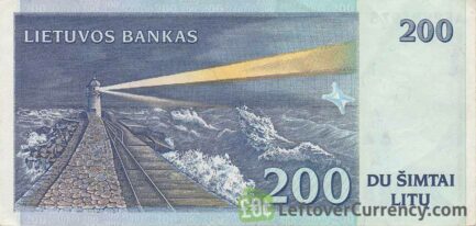 200 Litu banknote Lithuania reverse accepted for exchange