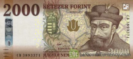 2000 Hungarian Forints banknote (Prince Gabor Bethlen 2016) obverse