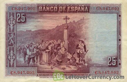 25 Spanish Pesetas banknote (Calderon de la Barca)