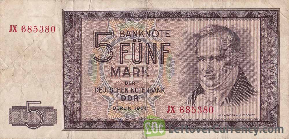 5 DDR Mark banknote (Alexander von Humboldt)