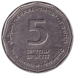 5 Israeli new Shekels coin