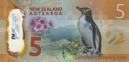 5 New Zealand Dollars banknote series 2015 reverse