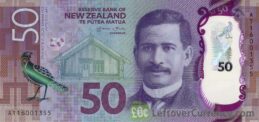 50 New Zealand Dollars banknote series 2015 obverse