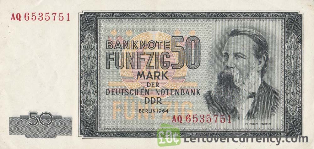 50 DDR Mark banknote (Friedrich Engels 1964)