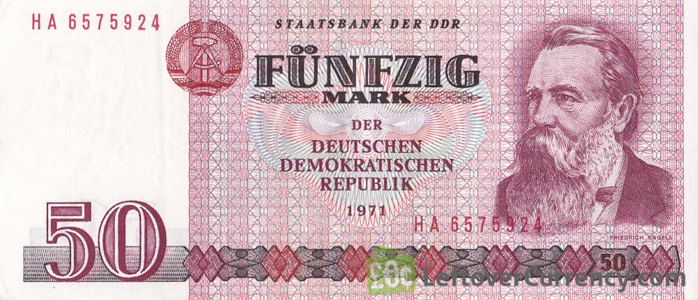 50 DDR Mark banknote (Friedrich Engels)