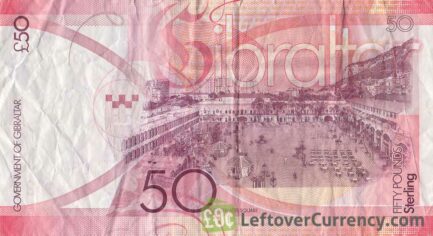 50 Gibraltar Pounds banknote (Casemates Square) reverse accepted for exchange