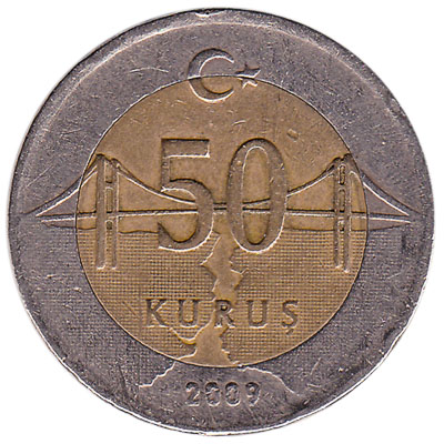 50 Kurus coin Turkey