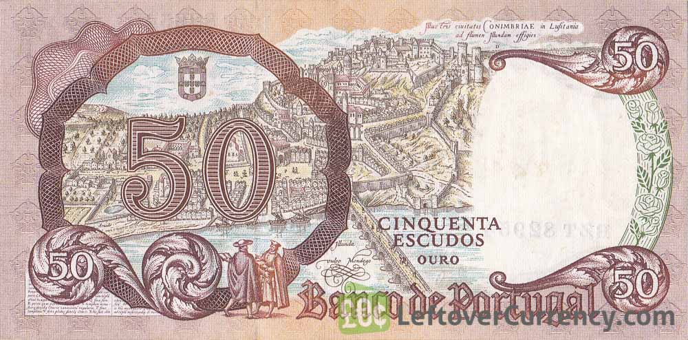 2 letter pfx DF 168 50 Escudos 1964 ch.8 Portugal banknote P EF We Combine 